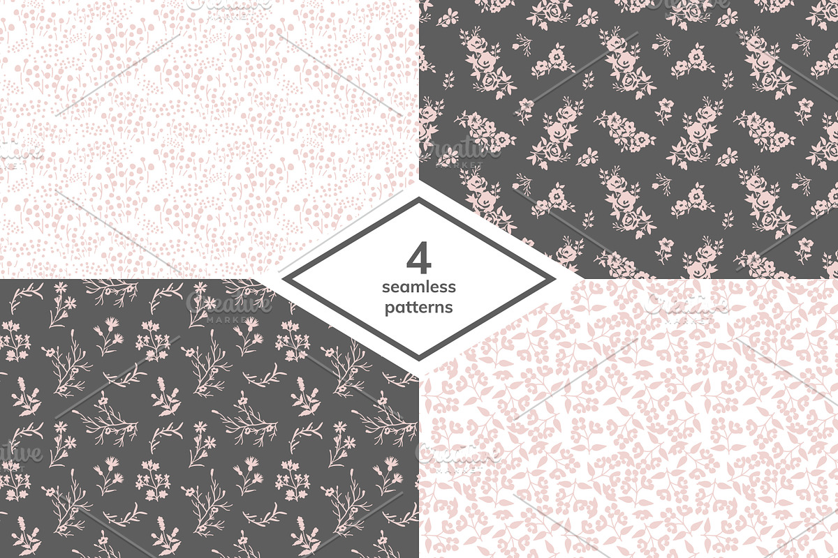 Seamless patterns set, a Pattern Graphic by elyomys