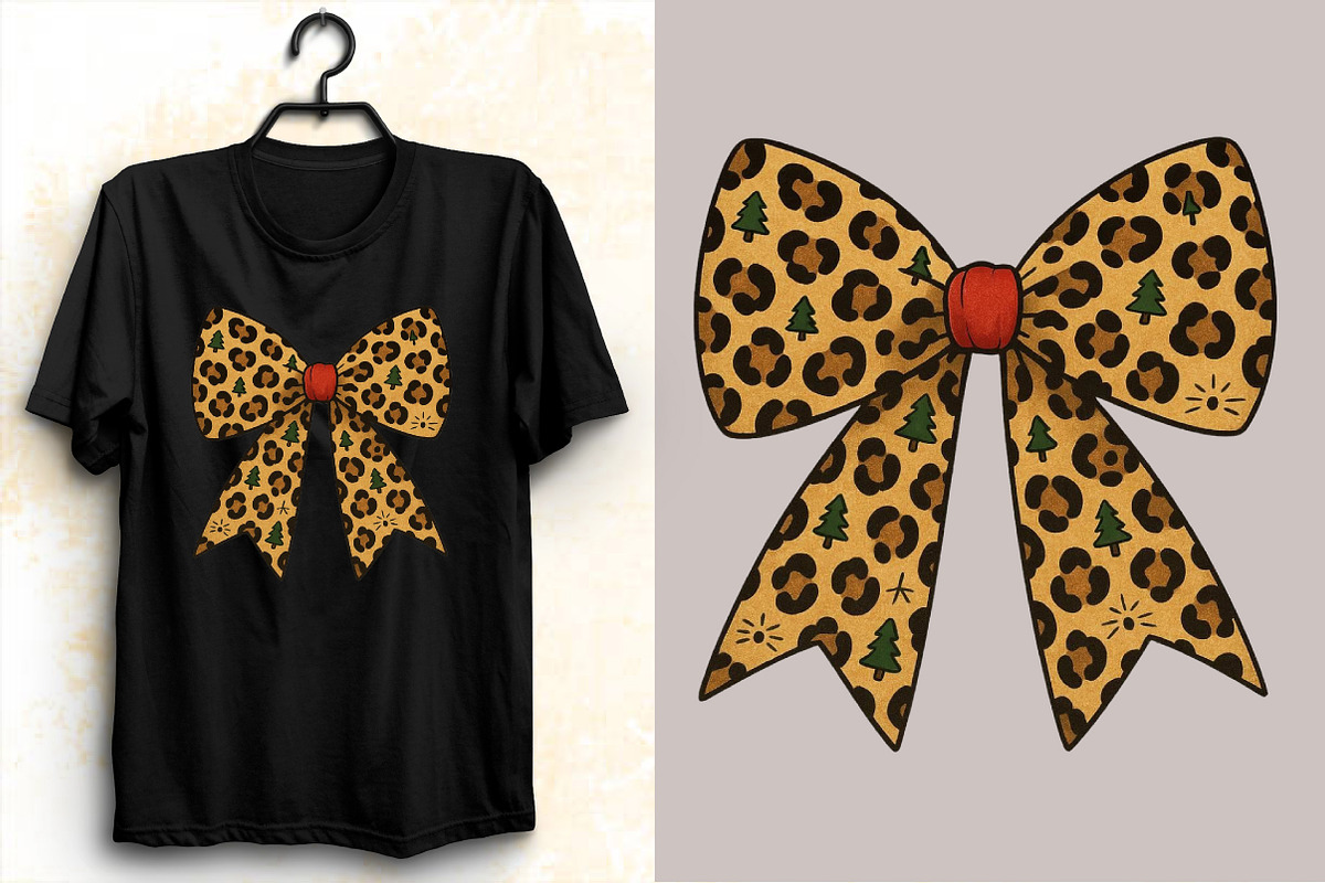 Christmas Leopard Bow Clipart Bundle, an Illustration by SVGArt (Photo 3 of 8)