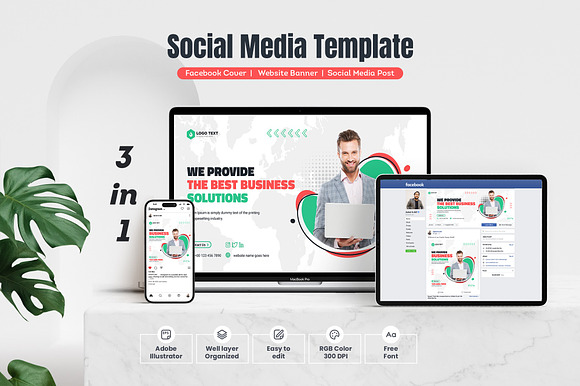 Social media cover post banner design preview 7