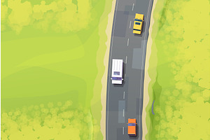 highway traffic view from top with, a Transportation Illustration by IfH