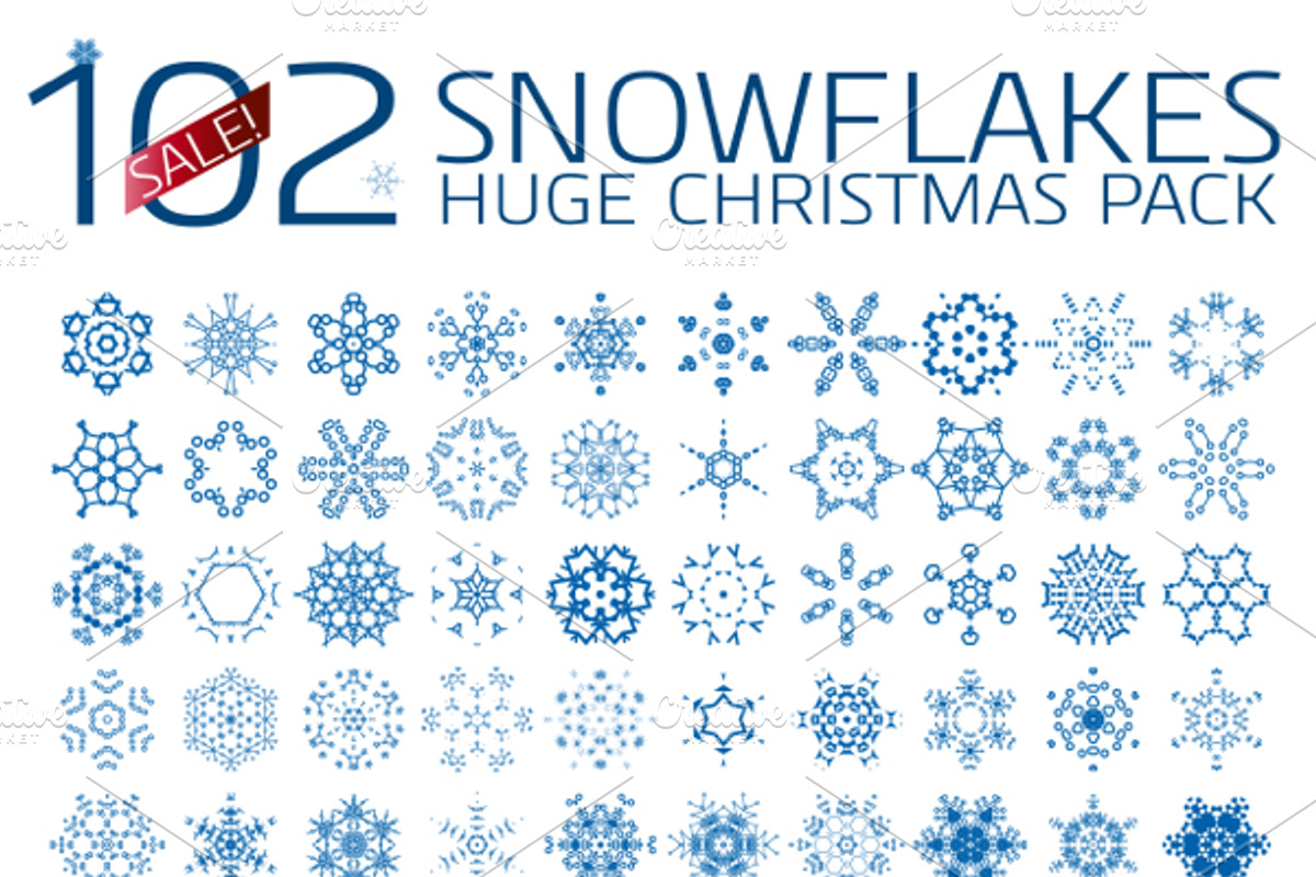 102 abstract Christmas snowflakes, a Graphic by antishock