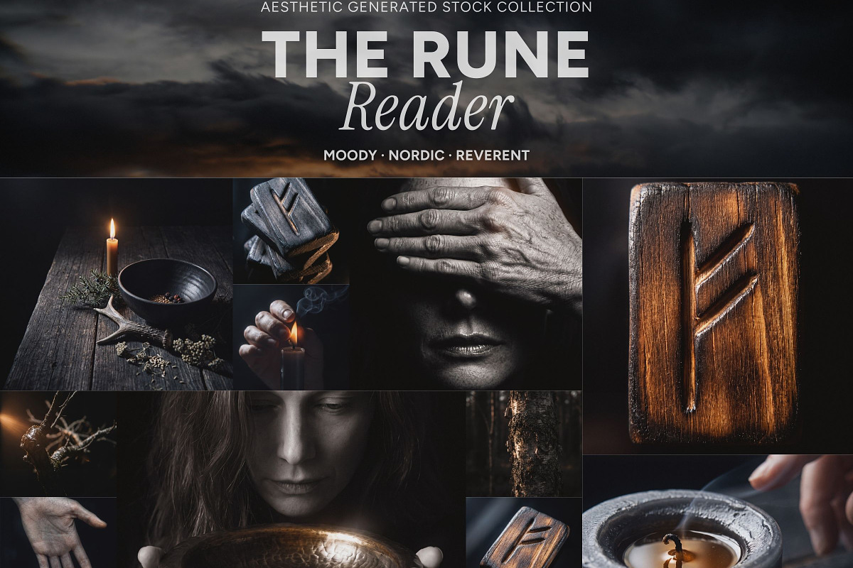 Witchy Rune Reader Stock Bundle, a Person Photo by Iconogenic (Photo 1 of 11)