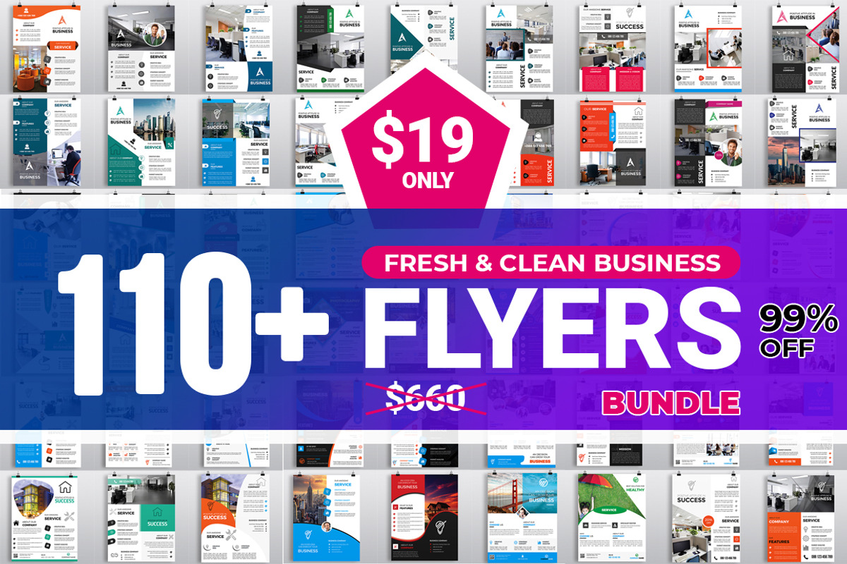 110+ Clean Business Flyers 98% Off, a Flyer Template by Imagine Design Studio (Photo 1 of 20)