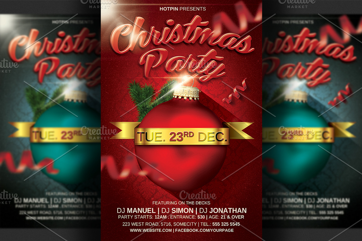 Christmas Party Flyer Template v2, a Flyer Template by Hotpin