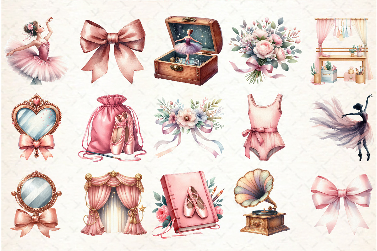 Watercolor Ballet Whisper Clipart, an Illustration by Libby Wishes (Photo 4 of 5)