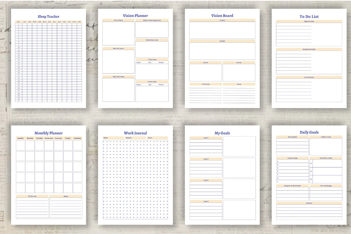 Printable Life Planner Template, a Stationery Template by Design House (Photo 3 of 9)