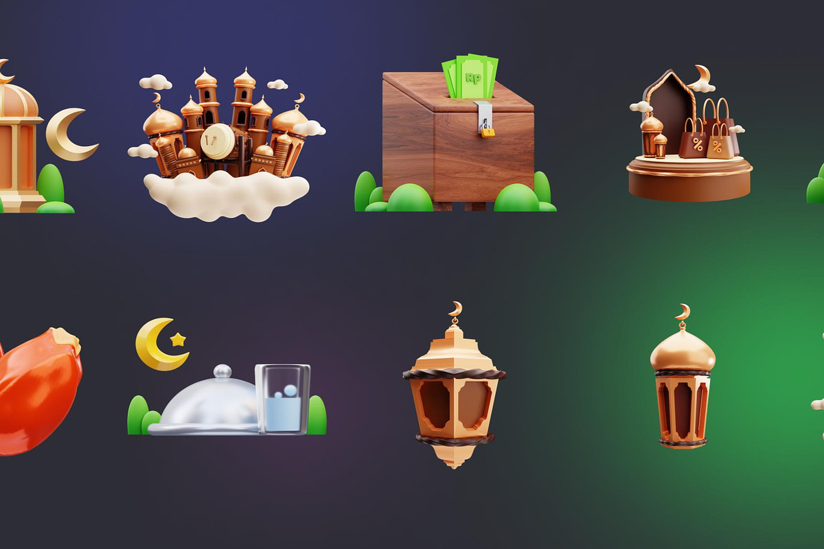 Ramadan 3D Icons, an Object 3D Model by Creative Perspective (Photo 6 of 8)