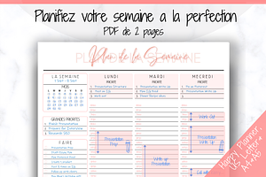 FRENCH Weekly Planner Printable