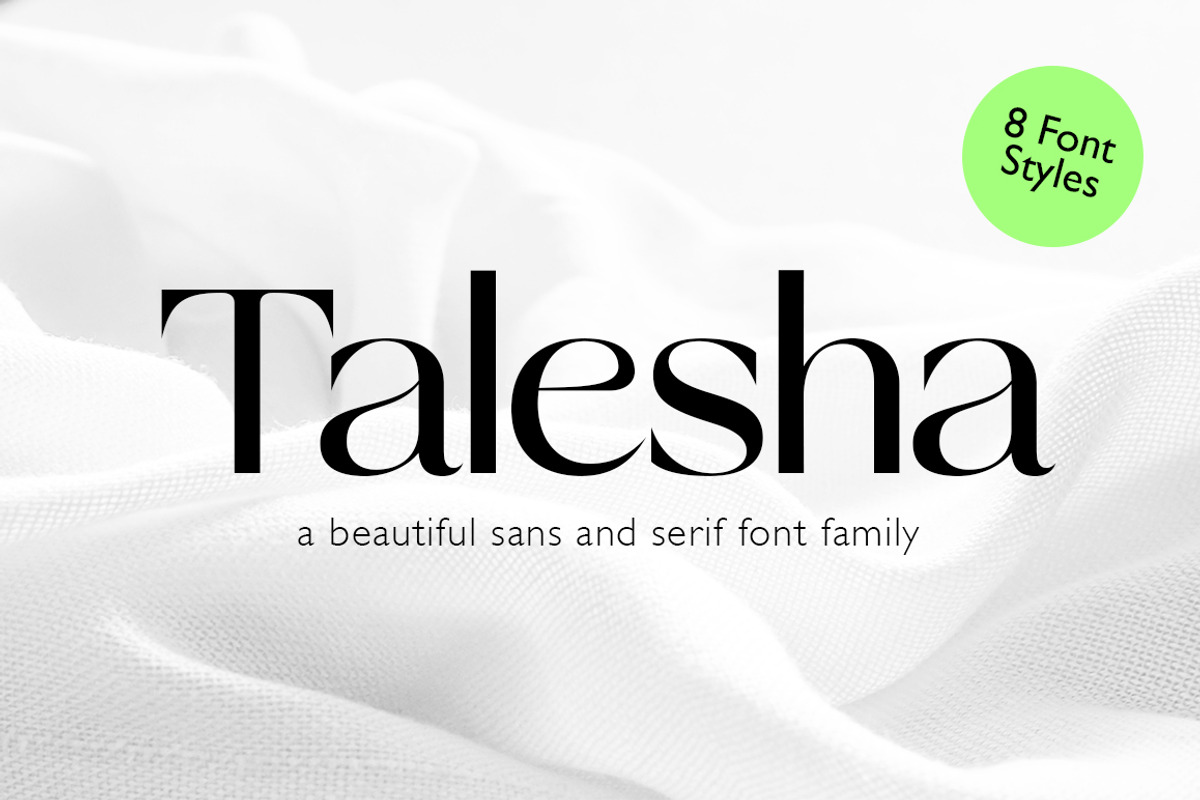 Talesha Font Family, a Serif Font by Seniors (Photo 1 of 30)