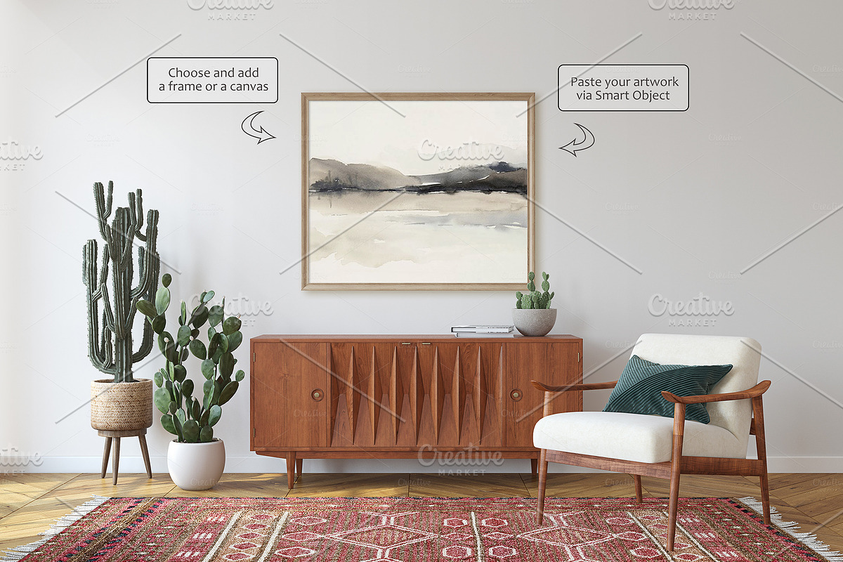 BOHEMIAN HOME Wall&Frame Mockups, a Poster Template by MyHomeMockups (Photo 4 of 12)