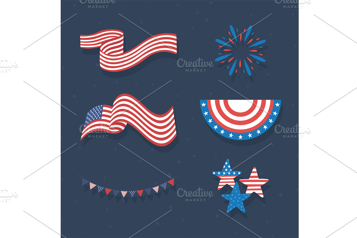 USA flag icons, an Illustration by studiogstock