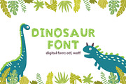 Dinosaur Cute Font, a Script Font by AnkaDrozd (Thumbnail 1 of 5)