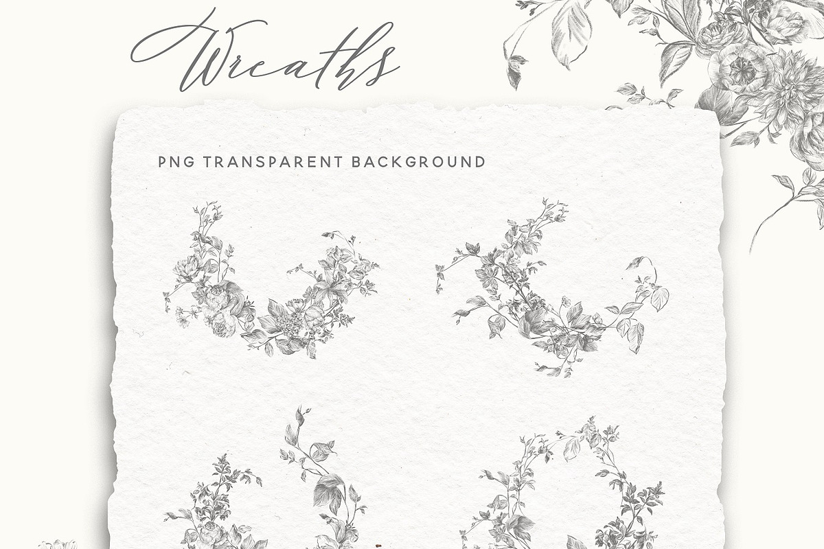 Pencil Sketch Flowers Clipart, an Illustration by BlumenSoul (Photo 5 of 11)