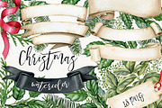 Watercolor Christmas vintage clipart, an Illustration by Mary (Thumbnail 1 of 2)