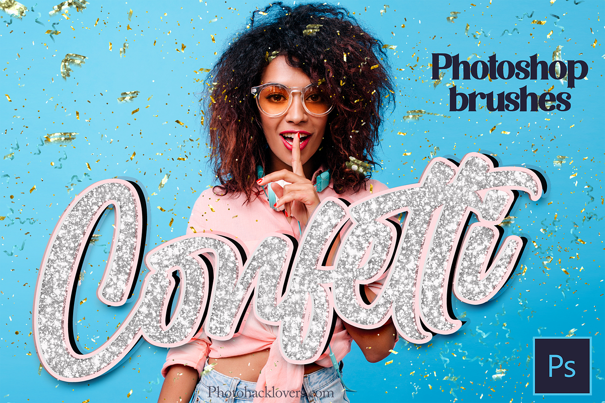 Confetti Photoshop Brushes, a Brush Add-On by Photohacklovers (Photo 1 of 6)