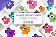 9 Funny One-eyed monsters. Art., an Animal Illustration by KENO Mascots (Thumbnail 5 of 5)