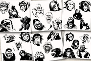 30 wild monkey silhouette vector, an Animal Illustration by AnastasiyaOleynik (Thumbnail 6 of 6)