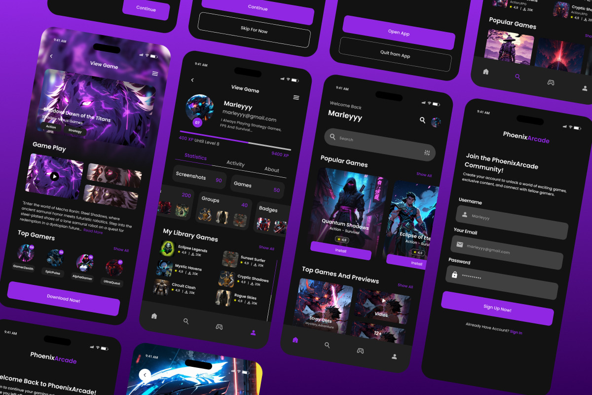 PhoenixArcade - Game Store Mobile Ap, an App Template by trabaskriya (Photo 5 of 5)