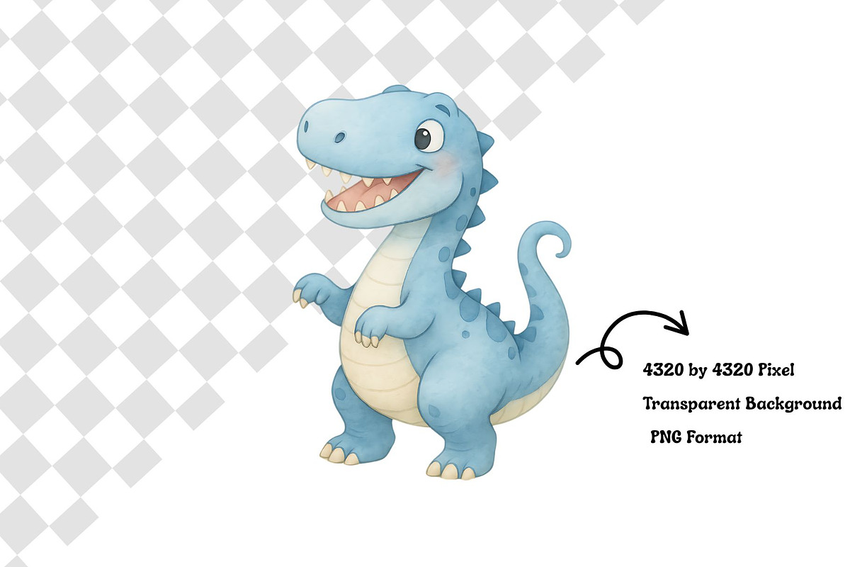 Cute Dinosaur Clipart Bundle, an Animal Illustration by maryamdesignarts (Photo 5 of 10)