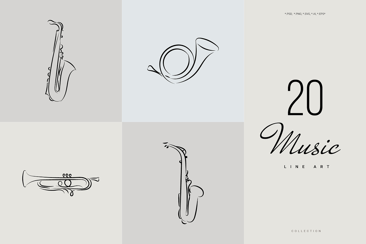 Music. Line Art Collection, an Illustration by le-genda (Photo 5 of 7)