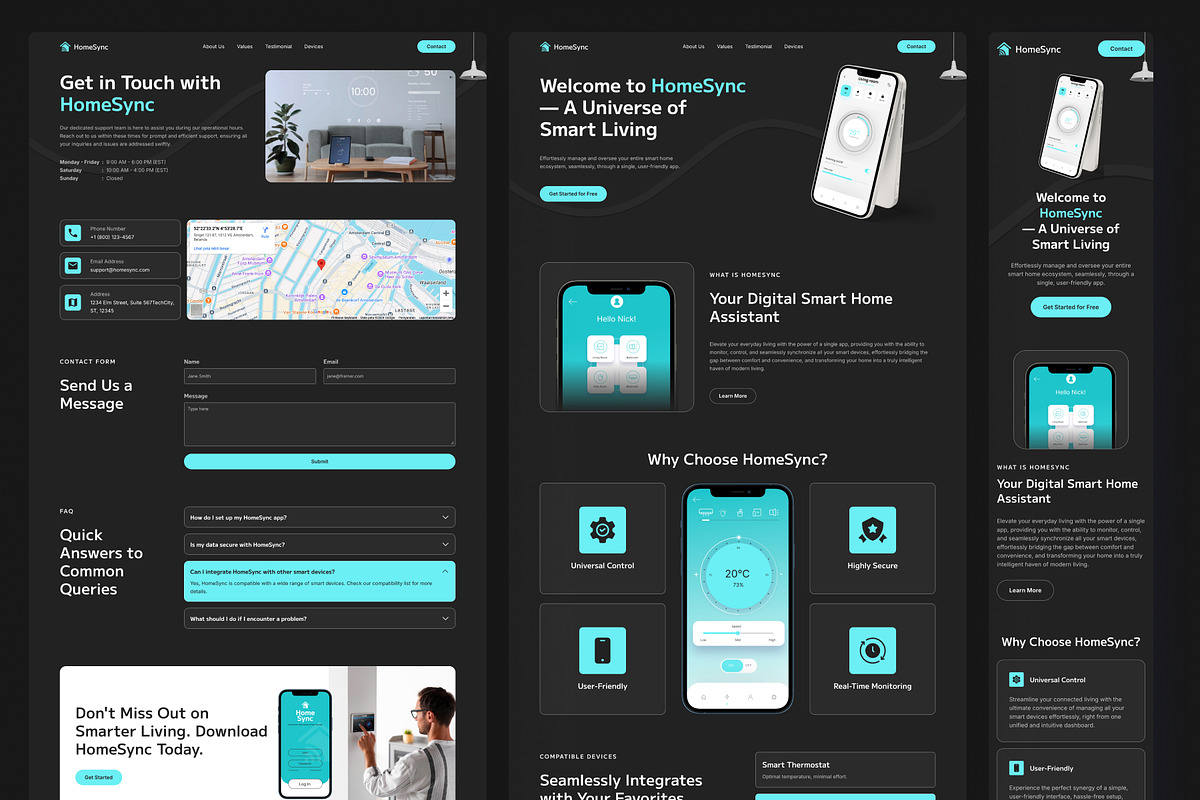 HomeSync - Smart Home Website Framer, a Websites & App Template by peterdraw (Photo 2 of 4)