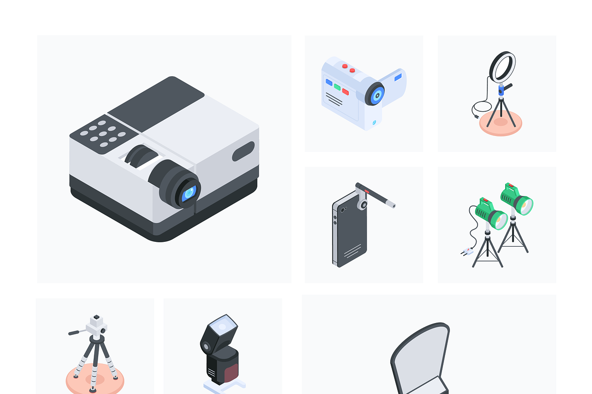 Animated Isometric Photography Icons, a Duotone Icon by Vectors Market (Photo 8 of 12)