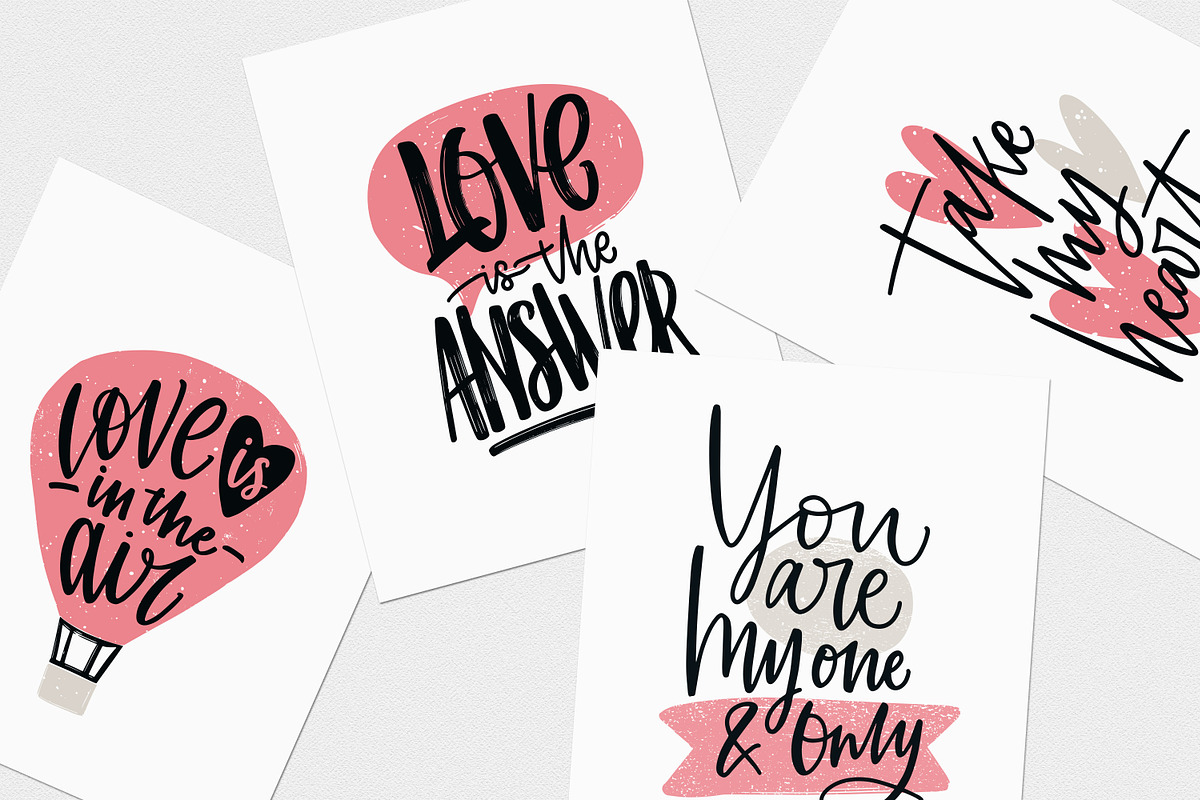 Handwritten love quotes set, a Decorative Illustration by Good Studio (Photo 8 of 9)