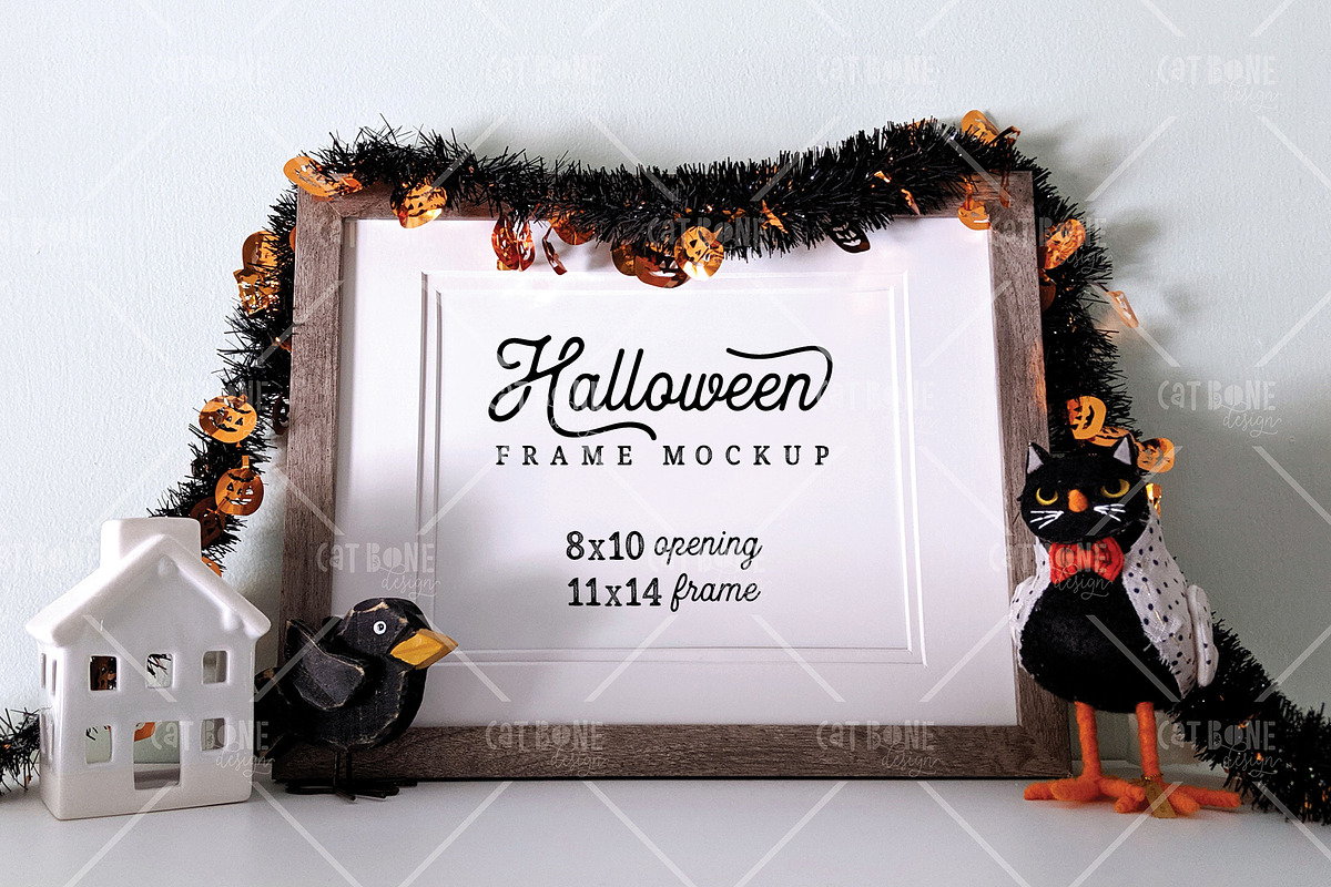 Halloween Frame Mockup Bundle, a Product Mockup by CatBoneDesign (Photo 3 of 10)