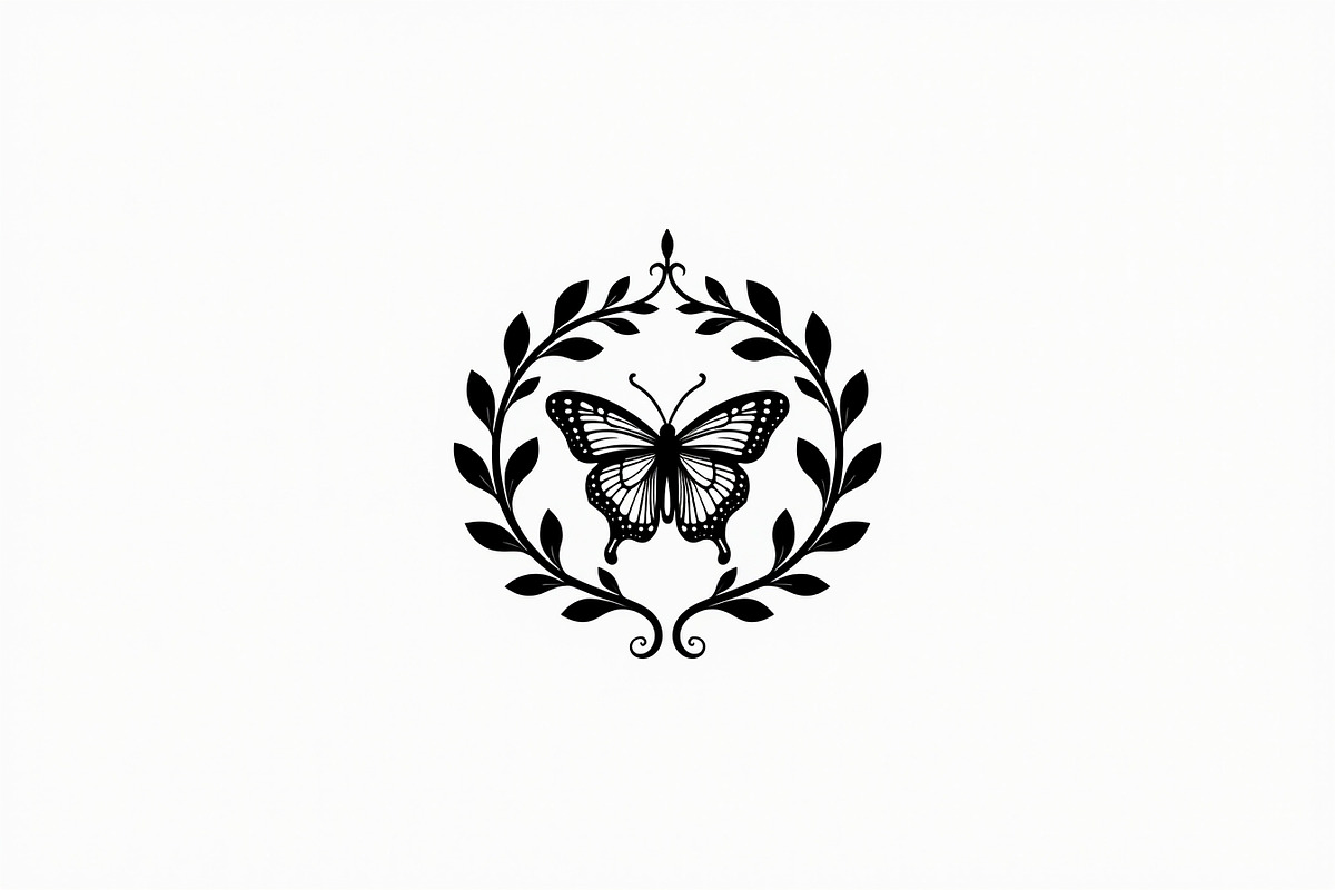 Butterfly Wreath Silhouette Bundle, an Illustration by hafijul (Photo 4 of 7)