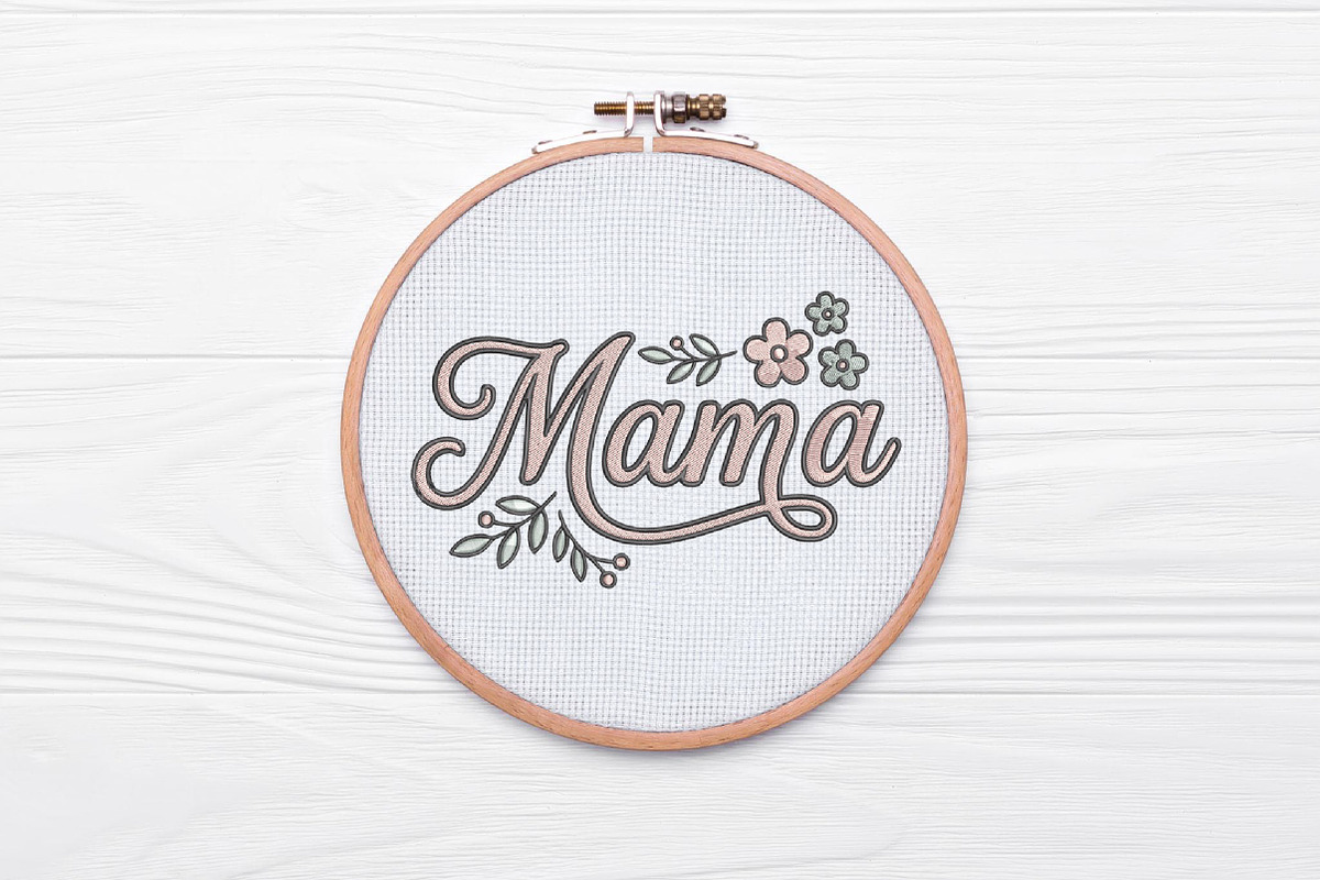 Floral Mama Embroidery Design, an Illustration by Pixels.Craft (Photo 2 of 4)