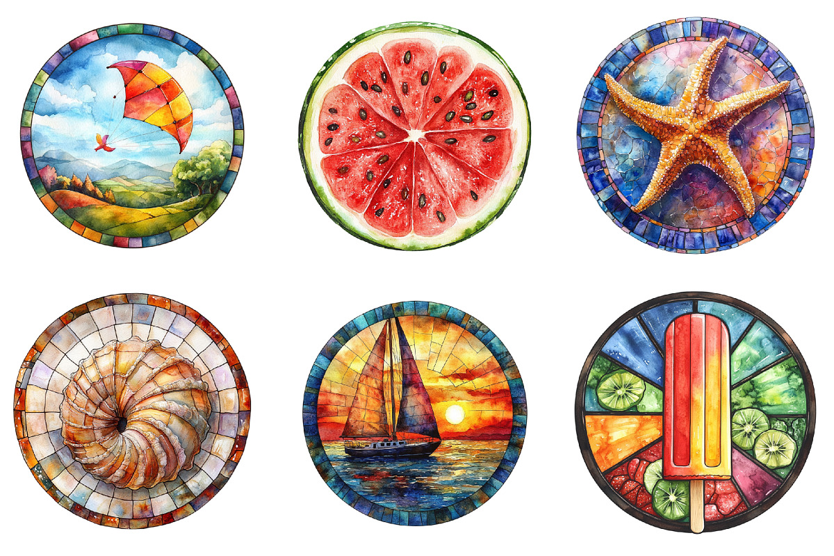 Summer Stained Glass Sublimation, an Illustration by SinaCreation (Photo 3 of 5)