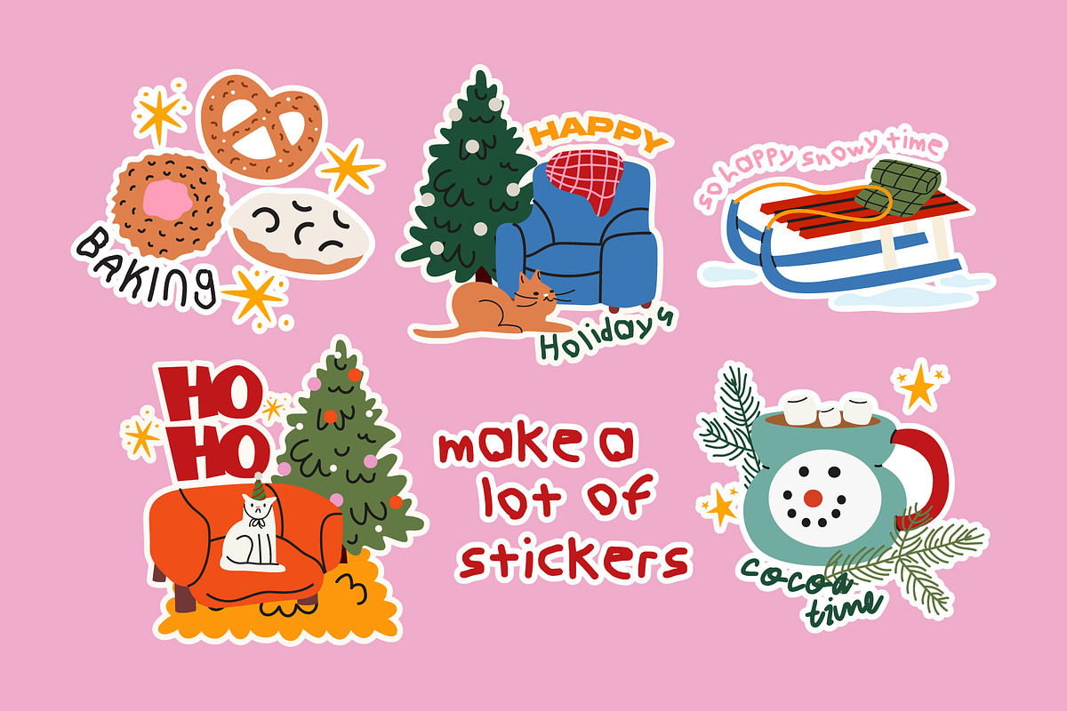 Festive winter holidays bundle, a Seasonal Illustration by Luamor (Photo 5 of 9)