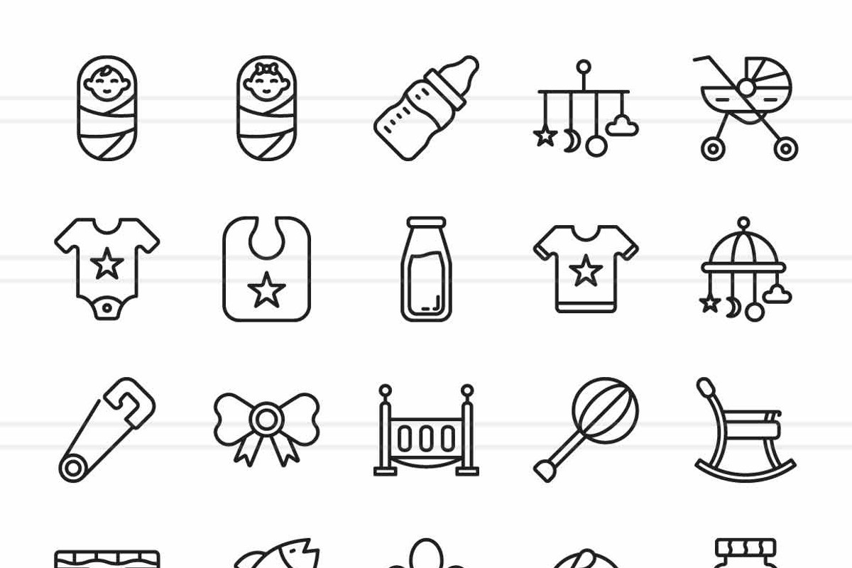 50 Baby Line Icons, an Icon by IconBunny (Photo 2 of 2)