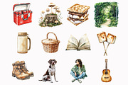 Watercolor Forest Adventure Clipart, an Illustration by Design Market (Thumbnail 3 of 4)