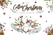 Watercolour Cotton Christmas, an Illustration by Nat (Thumbnail 1 of 3)