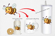 Smiling Bee Clipart, a Graphic by Artnoy (Thumbnail 4 of 5)