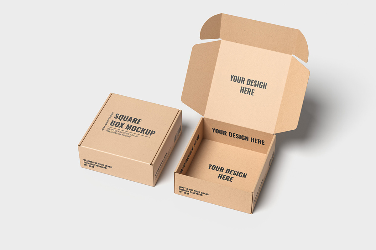 Square Box Packaging Mockup, a Packaging Mockup by simuradi (Photo 8 of 9)