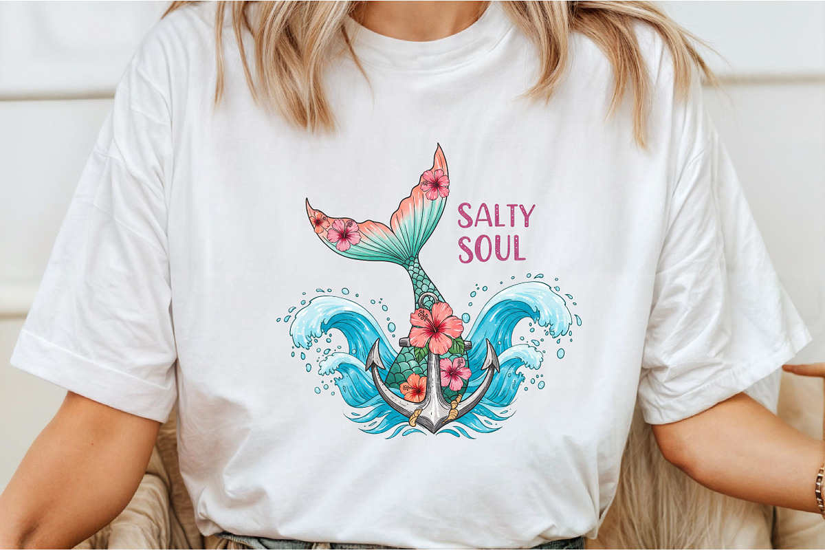 Salty Soul Mermaid PNG, an Illustration by DreamCafeArt (Photo 2 of 5)