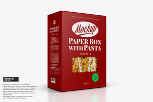 Paper Box with Pasta Mockup