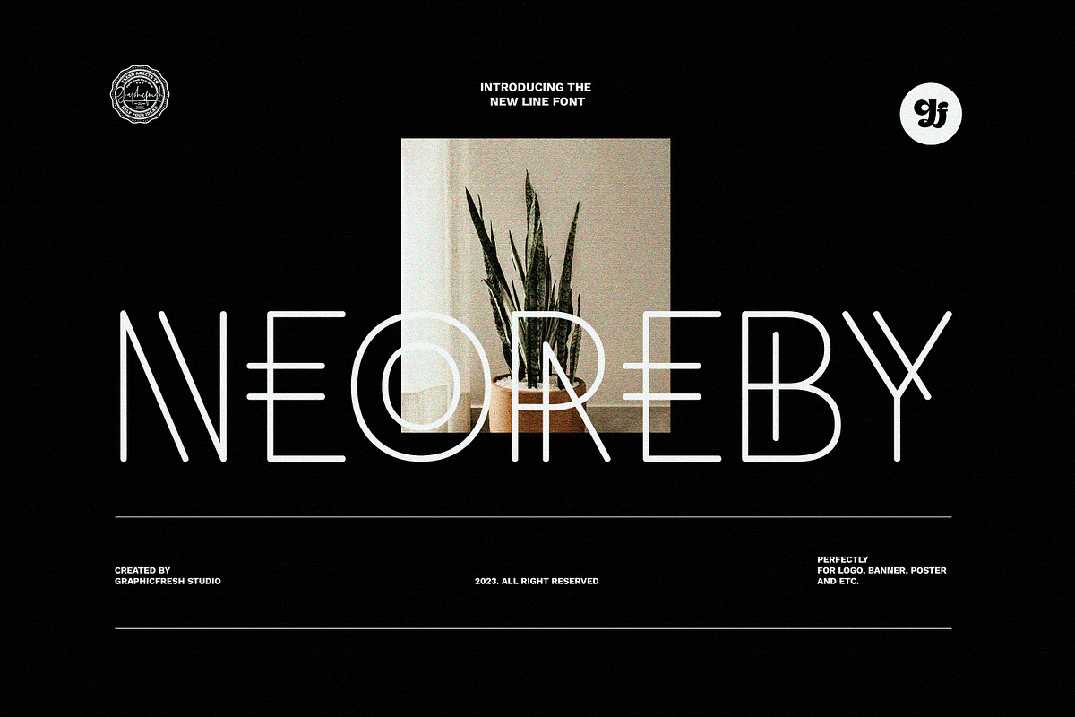 Neoreby - The Display Line Font, a Font by Graphicfresh (Photo 1 of 10)