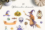 Halloween set. Watercolor hand drawn, an Object Graphic by JuliaBadeeva (Thumbnail 2 of 7)