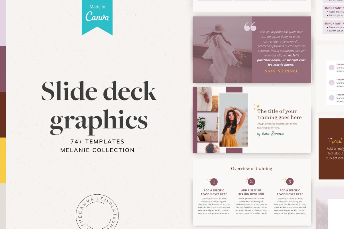 Melanie Slide Deck Canva Templates, a Templates & Theme by The Canva Template Shop (Photo 1 of 6)