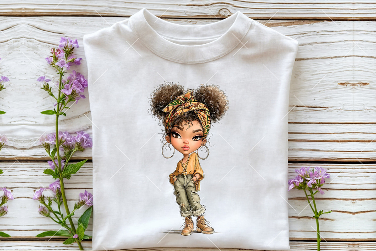 Whimsical Black Afro Girl Clipart, an Illustration by OK Design (Photo 4 of 6)