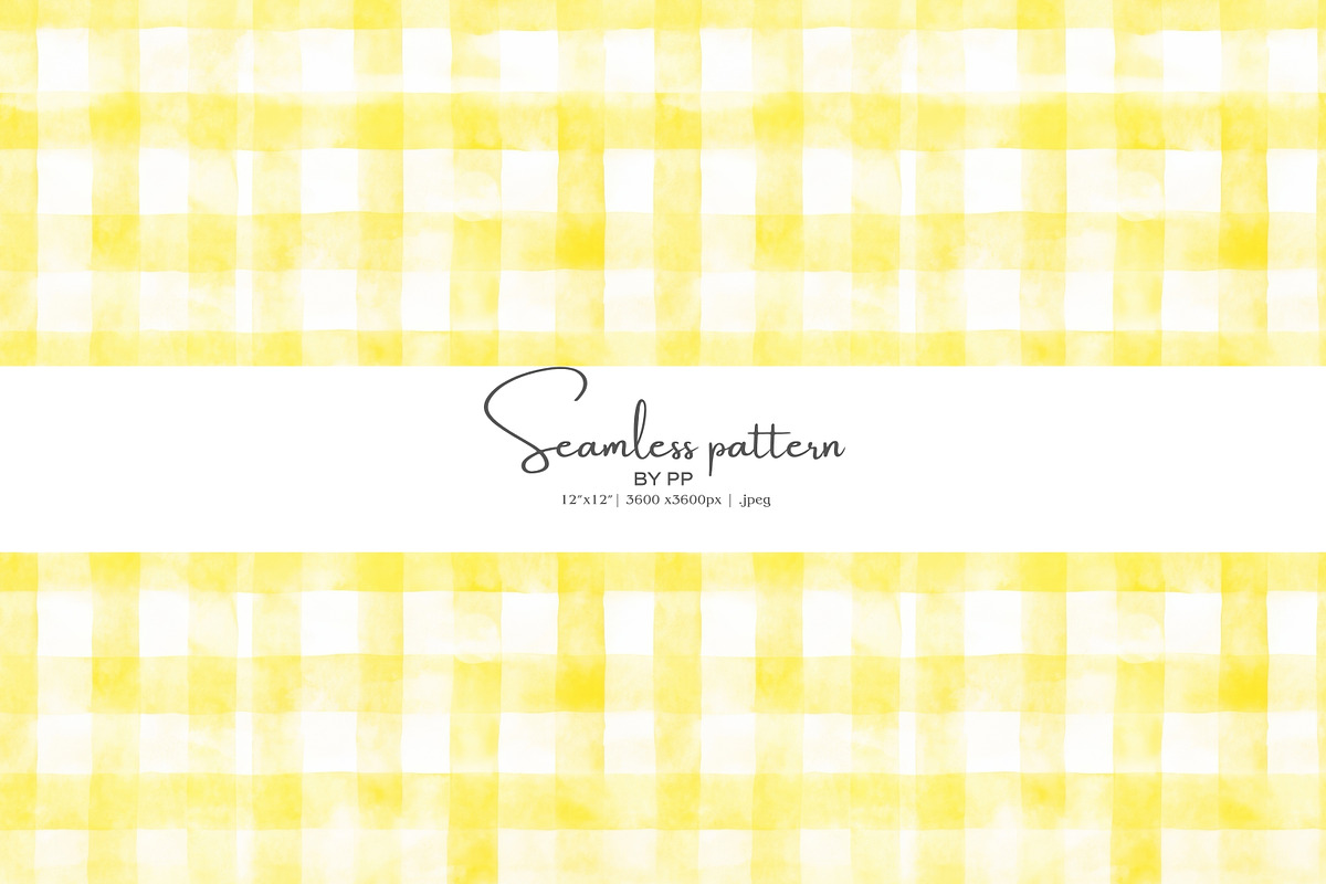 yellow gingham plaid pattern, a Pattern Graphic by Pink Studio Art (Photo 1 of 5)