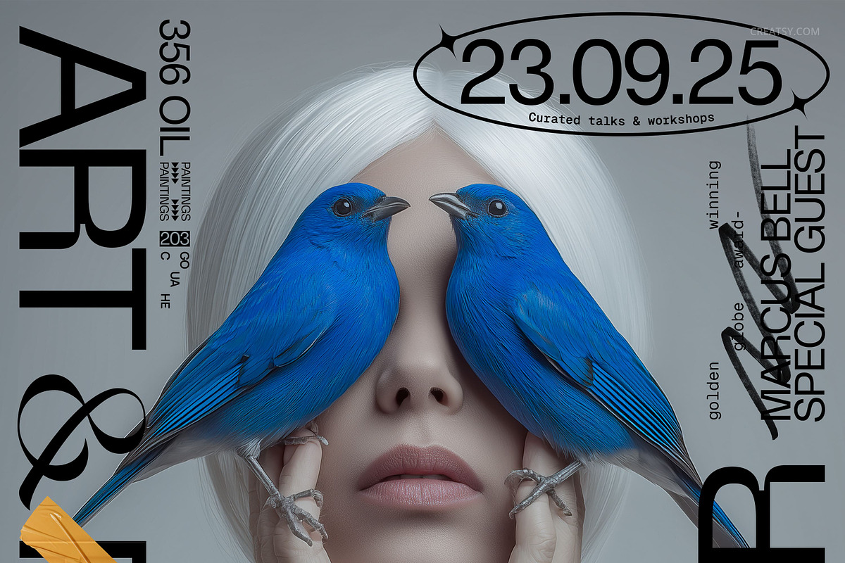 Silent Blue Veil Poster Template, a Poster Template by creatsy5 (Photo 3 of 4)