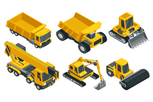 Construction machinery isometric, an Object Illustration by the8monkey