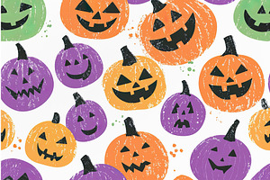 Halloween pattern with purple and, a Texture Illustration by Lermont51