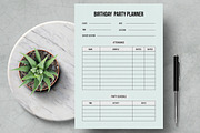 Birthday Party Planner Layout, a Stationery Template by MightyDesign (Thumbnail 1 of 8)