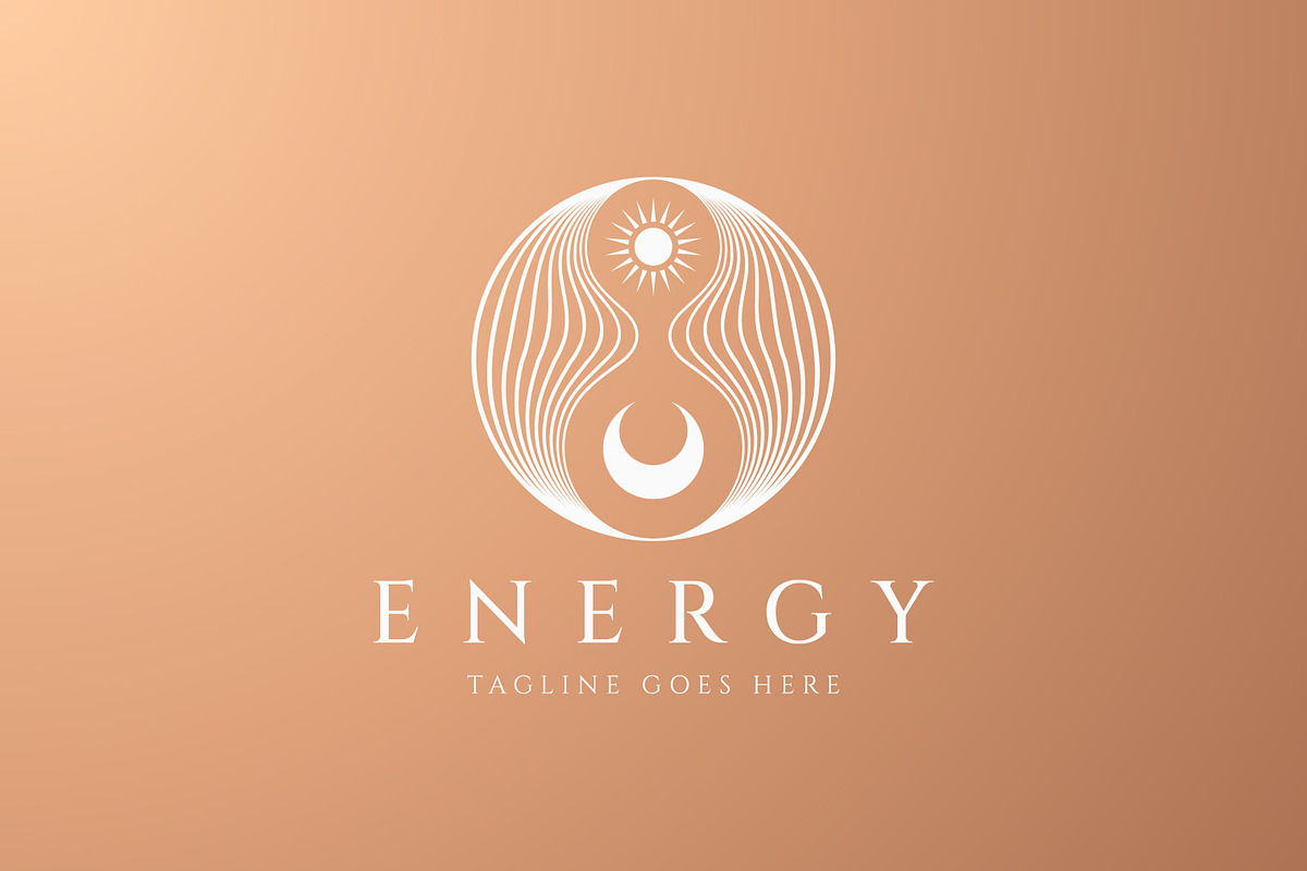 Infinity Symbol Sun Moon Energy Logo
