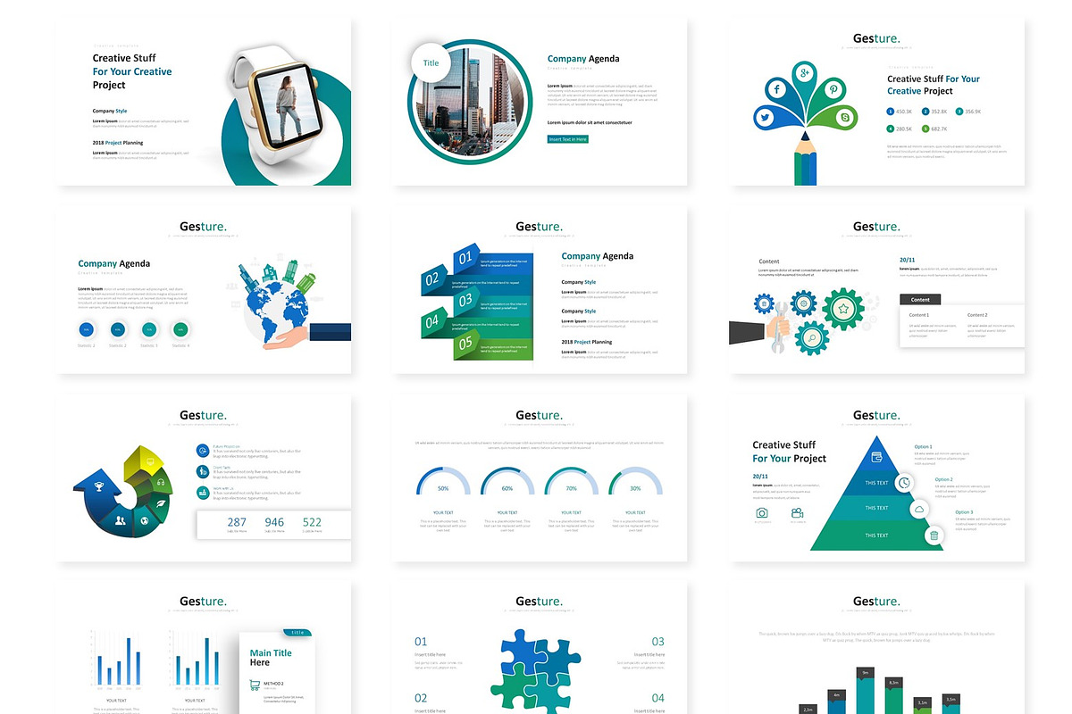 Gesture - Keynote Template, a Presentation Template by AQR Studio